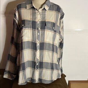 😄Western style blouse plus size XXL frill long sleeve